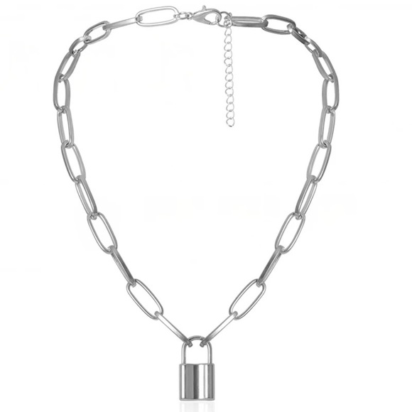 l a s t   one | silver chain lock necklace β§ - Picture 2 of 5